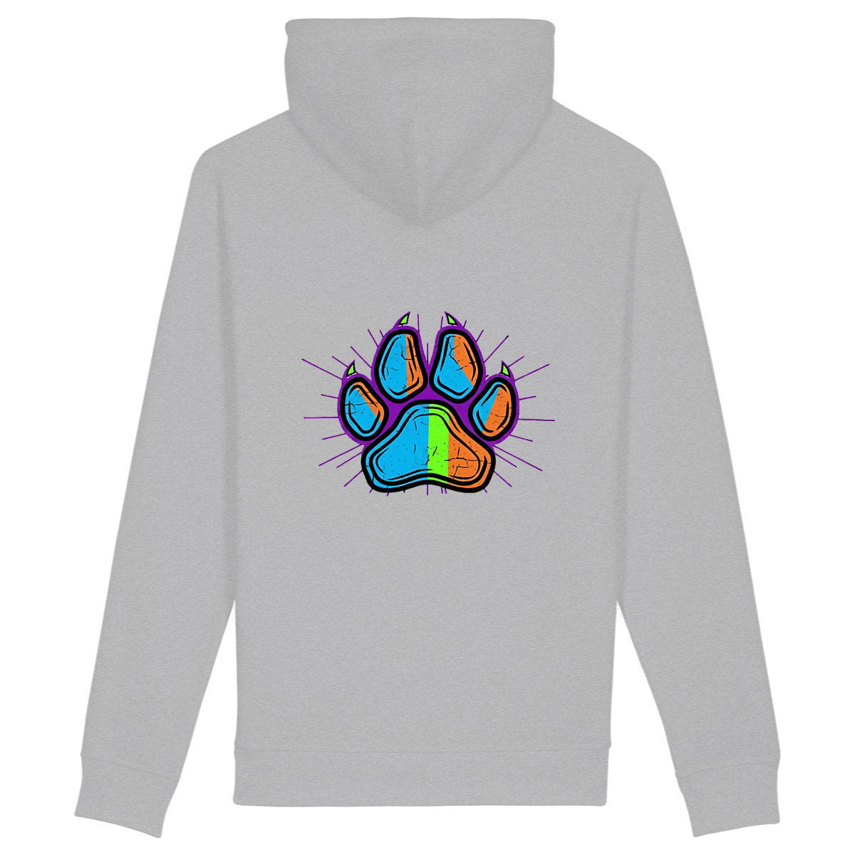 Unisex side pocket hoodie: Who Rescue Who con una Pata - back_heathergrey