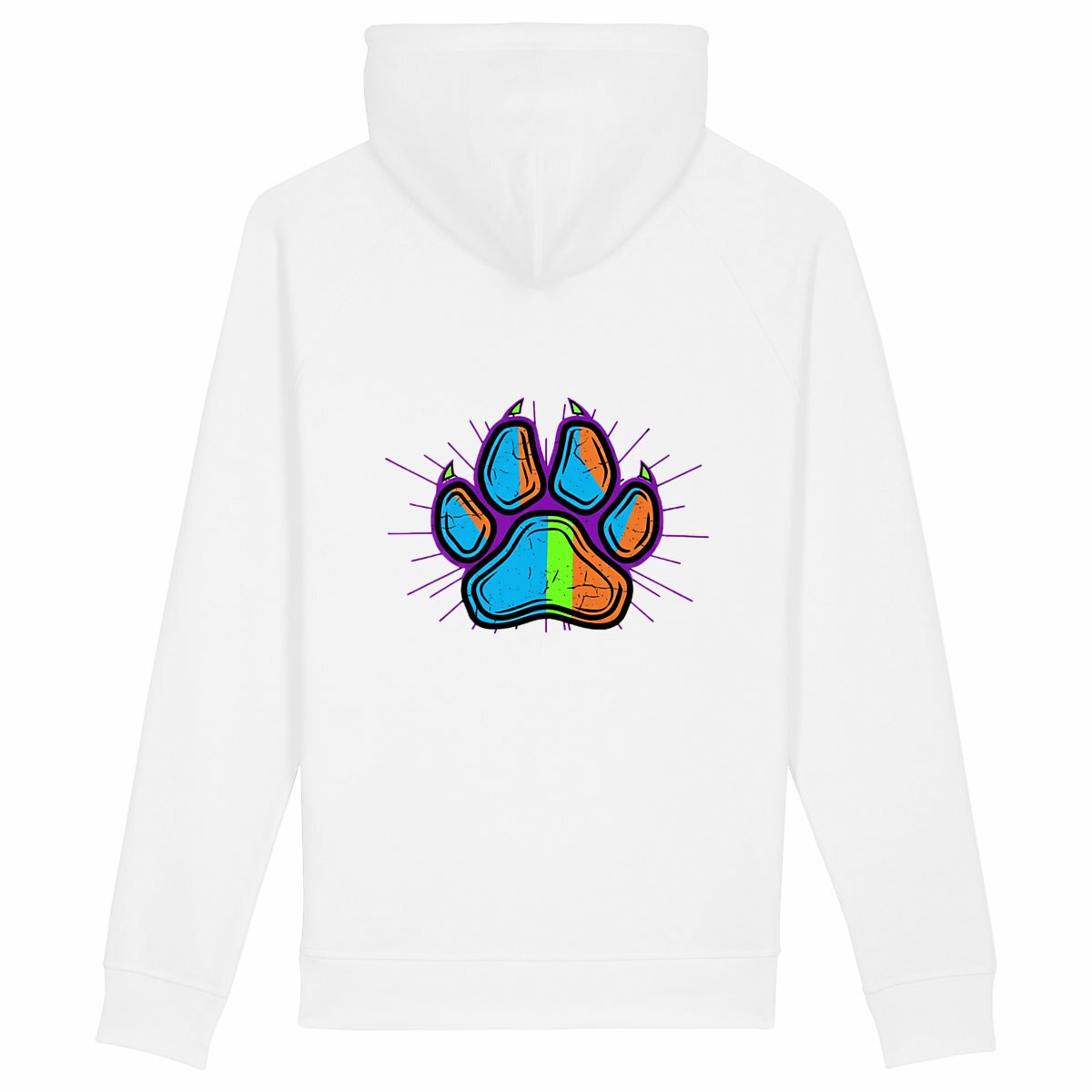 Unisex side pocket hoodie: Who Rescue Who con una Pata - back_white