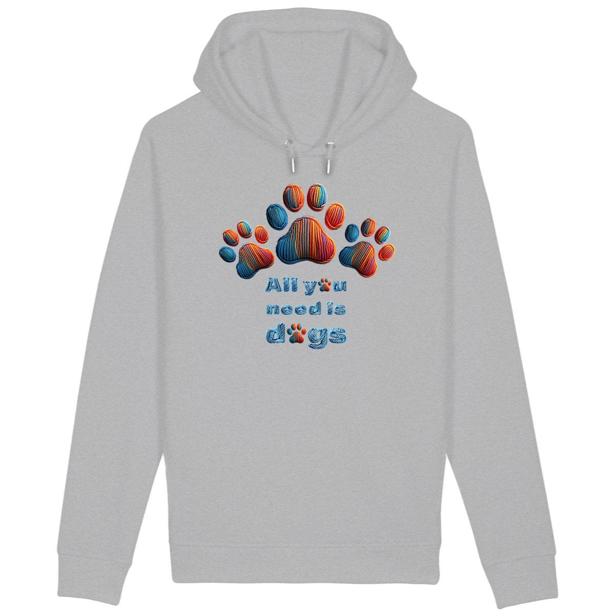 Unisex side pocket hoodie: Todo lo que necesitas son perros - front_heathergrey